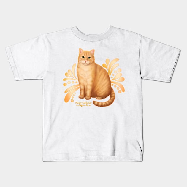 Orange Tabby Cat Kids T-Shirt by Sylvanmistart